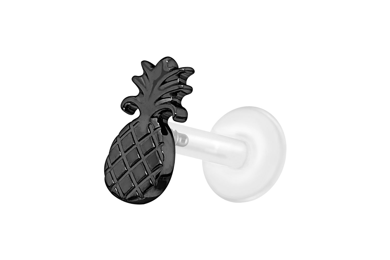 PTFE Labret Piercing mit Innengewinde + Titan-Aufsatz ANANAS